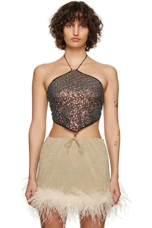 Oseree Black Netquins Camisole