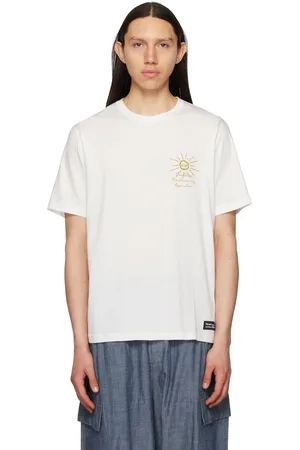 Universal Works Men T-shirts - White Flower Mountain Edition T-Shirt
