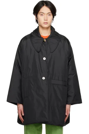 Ganni Men Coats - Black Reversible Coat