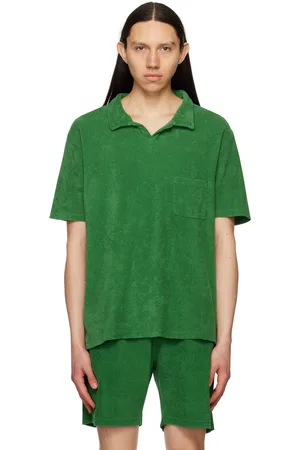 Universal Works Men Polo Shirts - Green Vacation Polo