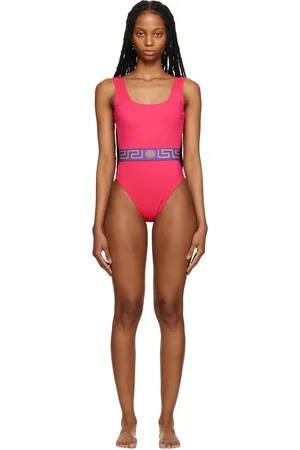 VERSACE Women Swimsuits - Pink Greca One-Piece Swimsuit