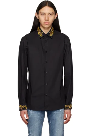 VERSACE Men Shirts - Black Couture Shirt