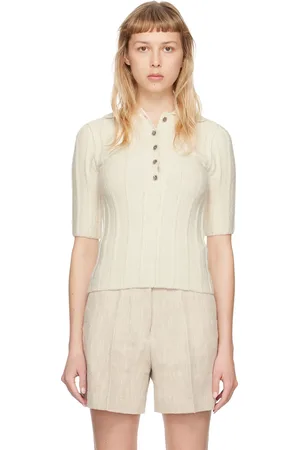 Dagmar Off-White Wide Rib Polo