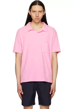 Universal Works Men Polo Shirts - Pink Vacation Polo