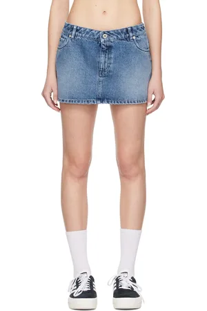 Halfboy Blue Zip-Fly Denim Miniskirt