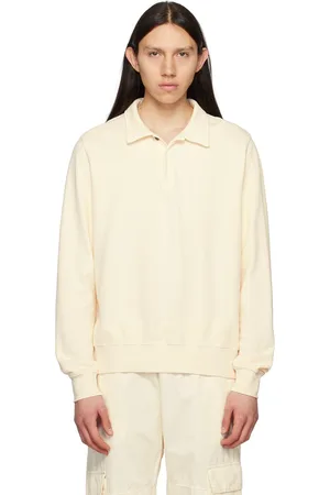 Les Tien Men Polo Shirts - Off-White Spread Collar Polo