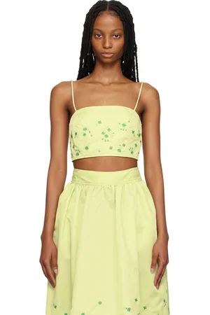 Ganni SSENSE Exclusive Green Camisole