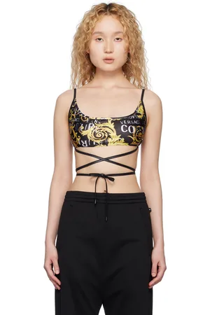 VERSACE Women Tank Tops - Black Printed Tank Top