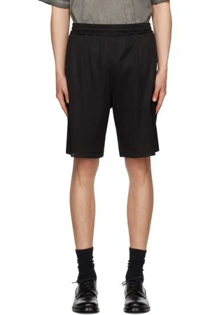 Burberry Men Shorts - Black Graphic Varsity Shorts
