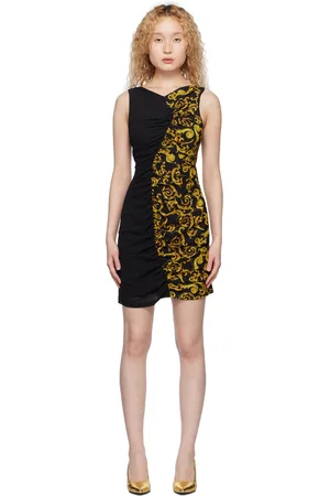 VERSACE Women Printed Dresses - Black Printed Minidress