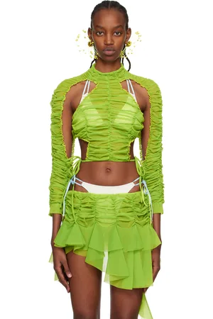 ESTER MANAS Green Ruched Blouse