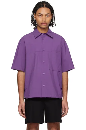 Solid Men Shirts - Purple Drawstring Shirt
