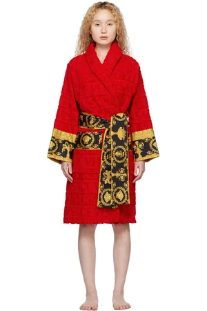 VERSACE Women Bathrobes - Red 'I Heart Baroque' Robe