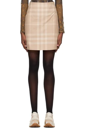 Burberry Beige Check Miniskirt