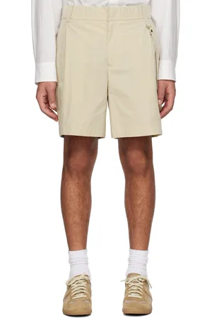 Solid Men Shorts - Beige Strap Shorts
