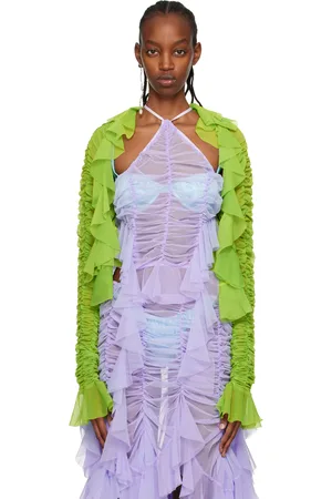 ESTER MANAS Green Ruched Cardigan