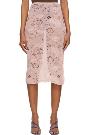 OLENICH Pink Cutout Midi Skirt