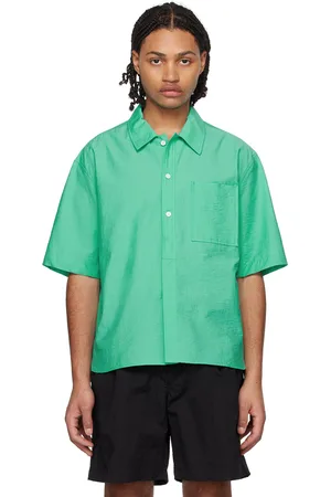 Solid Men Shirts - Green Pocket Shirt