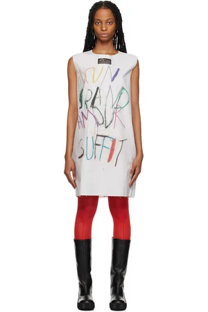 RAF SIMONS Women Printed Dresses - White Printed Mini Dress