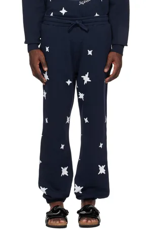 J.W.Anderson Men Trousers - Navy Star Print Sweatpants