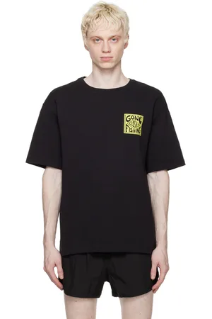 Samsøe Samsøe Men T-shirts - Black 'Gone Fishing' T-Shirt