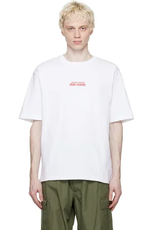 Samsøe Samsøe Men T-shirts - White 'Gone Fishing' T-Shirt
