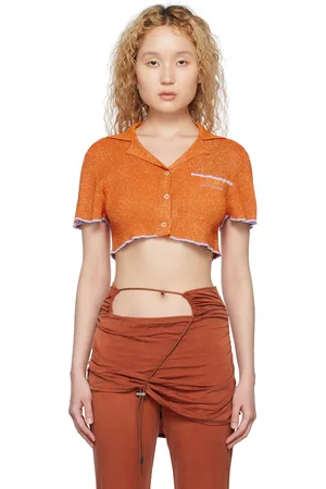 Jacquemus Women Polo Shirts - Orange Le Raphia 'Le Haut Brilho' Polo
