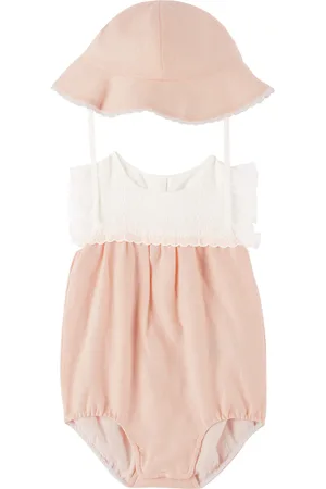 Chloé Baby Hats - Baby Pink Embroidered Dress & Hat Set