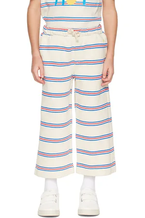 Bonmot Pants - Kids Off-White Striped Lounge Pants
