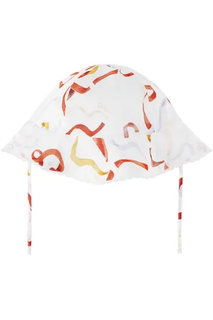 Chloé Hats - Kids White Printed Bucket Hat