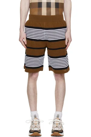 Burberry Men Shorts - Brown Striped Shorts