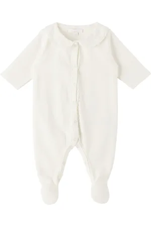 Chloé Rompers - Baby Off-White Embroidered Romper