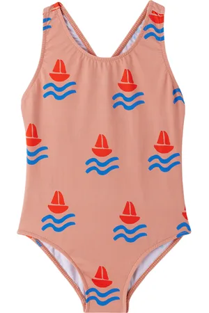 Bonmot Girls Swimsuits - Kids Pink Boats Swimsuit