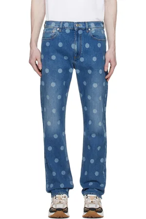 Burberry Men Jeans - Blue Polka Dot Jeans