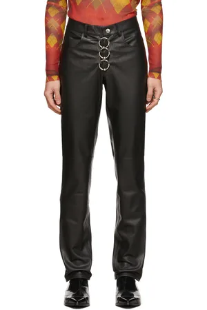 Jean Paul Gaultier Men Leather Pants - Black Leather 'The Queer' Trousers