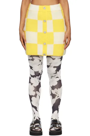 STINE GOYA Yellow & White Noura Miniskirt