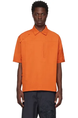 Maharishi Men Shirts - Orange Asym Monk Shirt