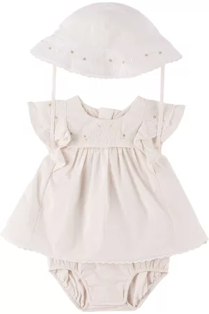Chloé Baby Hats - Baby Pink Embroidered Dress & Hat Set
