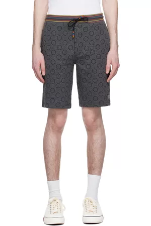 Paul Smith Men Shorts - Gray Polka Dot Shorts