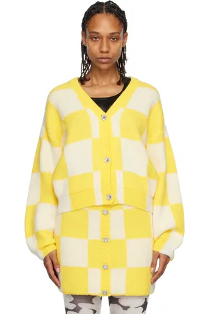 STINE GOYA Yellow & White Amara Cardigan
