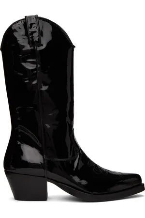 Ernest W. Baker Men Boots - Black High Western Boots