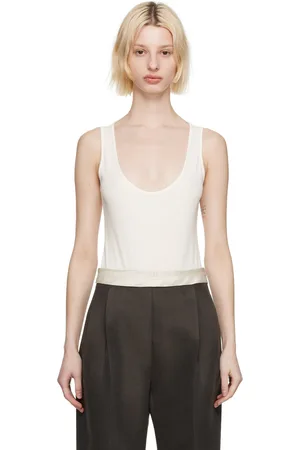 Gia Studios White Scoop Neck Bodysuit