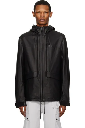 Belstaff Men Leather Jackets - Black Headwind Leather Jacket