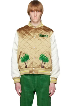 Rhude White & Tan St. Barts Bomber Jacket