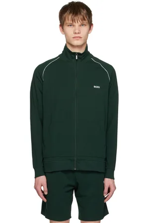 HUGO BOSS Men Jackets - Green Embroidered Track Jacket