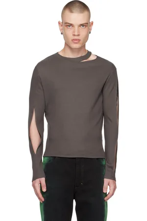 ECKHAUS LATTA Gray Slit Sweater
