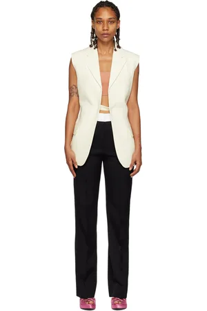 Victoria Beckham Off-White Paneled Vest