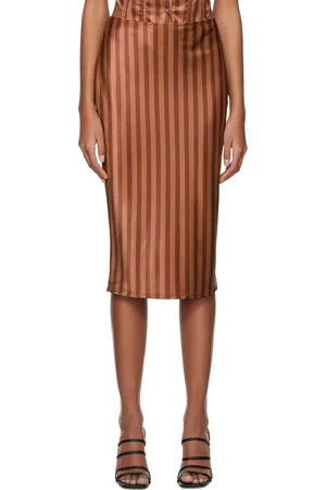 Miaou Women Midi Skirts - SSENSE Work Capsule – Brown Verona Midi Skirt
