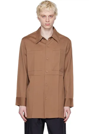 Jil Sander Men Shirts - Brown Crease Shirt