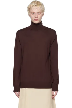 Jil Sander Burgundy Lightweight Turtleneck